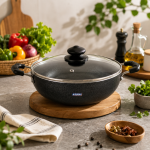 NDuraa Non-Stick Kadai with Lid Medium
